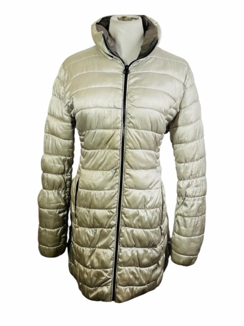 Apt. 9 Silver Puffer Jacket - Large